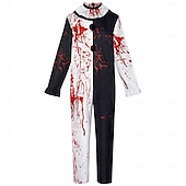 olcso Páros és csoportos jelmezek-Bohóc Art the Clown Halloween Halloween csoportos párok jelmezei Rettegés Párok Ijesztő jelmez Felnőttek Férfi Női Álarcos mulatság Teljesítmény Egyszerű Halloween jelmezek Kiöltözik