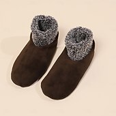 abordables calcetines caseros-Calcetines térmicos antideslizantes para interiores, calcetines de suelo para mujer, calcetines peludos de invierno para mujer, calcetines gruesos que no se caen para yoga, pilates y baile
