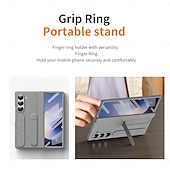 levne Pouzdra pro Samsung-Pouzdro na telefon pro Samsung Galaxy Z Fold 6 Z Fold 5 Z Fold 4 Z Fold 3 Zadní kryt s držákem s ochranou obrazovky plně ochranné retro Armor PC silikonové