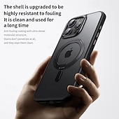 Недорогие Чехлы для iPhone-Магнитный чехол с кольцом-подставкой для iPhone 16e 16 Pro Max 15 Pro Max Plus 15 14 Pro Max Plus 13 12 11 Pro Max – ударопрочная прозрачная задняя крышка с подставкой