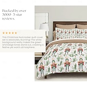 halpa joulupeti-jouluinen pussilakasetti pähkinänsärkijäsuunnittelulla 100 % puuvillaa juhlavaan vuodevaatteet sisältää pussilakanan ja tyynyliinat mukavat ja tyylikkäät sesongin makuuhuoneen sisustukseen queen king