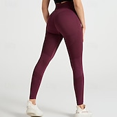billiga Yoga Leggings &amp; Tights-Dam Yogabyxor Yoga leggings Lappverk Hög midja Yoga Gymträning Pilates Trikåer Svart Rosa Armégrön Höst sporter Sportkläder Elastisk Smal
