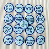 baratos Presentes-grande saco de f*cks para dar bolsa com zíper, com diferentes moedas de feltro com zíper de fucks que podem ser bordadas em roupas, chapéus, saco de fucks gag presente para amigos