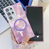 halpa Samsung-kotelot-puhelin Etui Käyttötarkoitus S24 Ultra S24 Plus S24 S24 FE S23 Ultra A55 A35 A25 A15 5G A54 S25 Ultra Takakuori Magneetti Tukee langatonta latausta rannehihnalla Retro Pinnoitus