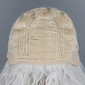 Недорогие Парик из искусственных волос без шапочки-основы-Длинный кудрявый парик с челкой для женщин - универсальный белый стиль для аниме-косплея &amp;костюмы на хэллоуин