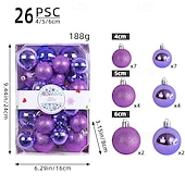 economico Ornamenti-26 palline di Natale, decorazioni natalizie, palline infrangibili per albero di Natale da 4/5/6 cm, colorate decorazioni da appendere all&#039;albero di Natale per la casa, le feste e l&#039;esposizione in negozio