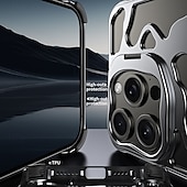 cheap iPhone Cases-Phone Case For iPhone 16 iPhone 16 Pro iPhone 16 Pro Max iPhone 15 iPhone 15 Pro Max iPhone 14 Pro Max iPhone 13 Pro Max Back Cover with Stand Holder Shockproof Retro Aluminum Alloy