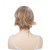 Недорогие старший парик-короткий светлый парик пикси для женщин многослойный натуральный синтетический парик с челкой термостойкий сменный парик для косплея