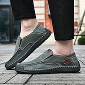 levne Pánské nazouváky a mokasíny-pánské ležérní slip-on mokasíny, lehké prodyšné boty z umělé kůže s protiskluzovou podrážkou, ideální pro každodenní nošení a outdoorové aktivity