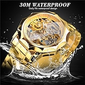 levne Mechanické hodinky-FORSINING Pánské mechanické hodinky luxusní velký ciferník venkovní obchodní duté skeleton automatické samo-navíjecí tourbillon luminiscenční nerezová ocel páskové hodinky