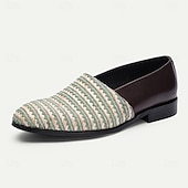 economico Mocassini in pelle premium-mocassini da uomo traspiranti in pelle bovina di prima qualità e nylon intrecciato - comode scarpe slip-on per abbigliamento casual e formale