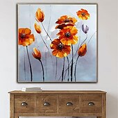 preiswerte Blumen-/Botanische Gemälde-handgefertigtes Ölgemälde auf Leinwand, Wandkunst, Dekoration, modern, kleine frische Blumen, Pflanzen, Gänseblümchen für Zuhause, Tanzstudio, Dekor, gerolltes, rahmenloses, ungedehntes Gemälde