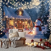 cheap Christmas Tapestry Hanging-Christmas Decorations Snowman Gifts Hanging Tapestry Xmas Wall Art Large Tapestry Mural Decor Photograph Backdrop Blanket Curtain Home Bedroom Living Room Decoration