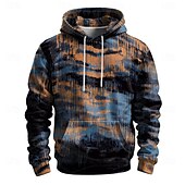 abordables Patrón 3D-Hombre Graphic Sudadera Sudaderas Sudadera Manga Larga Sudadera con capucha Con Capucha Vacaciones Impresión 3D Vacaciones Deporte Noche Arco Iris Estampado Invierno Primavera &amp; Otoño Diseñador