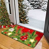 economico Bagno di Natale-tappetini da bagno natalizi creativi tappeti assorbenti da bagno in flanella antiscivolo