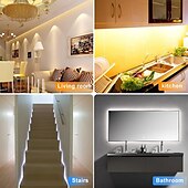 cheap USB Strip Lights-Motion Sensor LED Light Strip 1-2.5 Meters, Rechargeable Battery Box, Indoor Motion-Activated Light for Wardrobes, Stairs, Cabinets, Counters, and Beds (Batteries Not Included)
