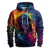 baratos moletons 3d masculinos-Homens Gráfico Escuro Moletom Moletons Moletom Manga Longa Moletom com capuz Com Capuz Férias Impressão 3D Férias Esportes Para Noite Arco-íris Estampado Inverno Primavera &amp; Outono Designer