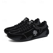 baratos Ténis para Homem-Homens Tênis sapatos feitos à mão Microfibra Confortável Antiderrapante Com Cadarço Preto Bege Cinzento