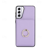 Недорогие Чехлы для Samsung-телефон Кейс для Назначение S24 Ultra Plus S23 S22 S21 S20 Ultra Plus FE A55 5G A14 A54 A72 А73 А53 A71 A12 Кейс на заднюю панель со стендом Кольца-держатели Разъем для карты Ретро ТПУ Кожа PU