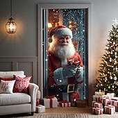 baratos Capas para portas de Natal-decorações de porta de natal capas de porta natal papai noel em pé porta tapeçaria cortina de porta decoração pano de fundo porta banner para porta da frente fazenda festa de fim de ano decoração