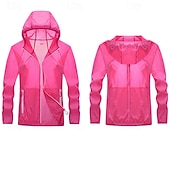 cheap Outdoor Jackets-Women&#039;s Hiking Jacket Outdoor Sun Protection Breathable Front Zipper Lightweight Jacket Full Zip Beach White Pink Blue Fuchsia
