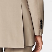 preiswerte Herren Elite Oberbekleidung-Herren Anzüge Formell Hochzeit Jahrestag Gefüttert Täglich Party Frühling &amp; Herbst Herbst Polyester Einfarbig Knöpfe Thermowarm Bequem Doppelreihig Blazer Hellkaki