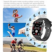 זול צמידים חכמים-696 KR86 שעון חכם 1.95 אִינְטשׁ צמיד חכם שעון חכם Blootooth מד צעדים מזכיר שיחות מוניטור קצב לב מותאם ל אנדרואיד iOS נשים גברים שיחות ללא מגע יד מזכיר הודעות IPX-0 37.5 מ&quot;מ שעון