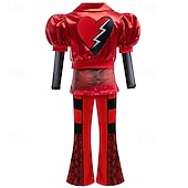 billiga Tjejdräkter-Barn Röd drottning av hjärtan Karneval Kläder Descendants The Rise of Red Cosplay Barn Flickor Karnival Fest Enkel karnevalskostym Klä ut
