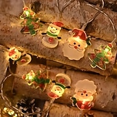 levne Holiday Strip Světla-Vánoční LED řetězová světla 10/20 LED Vánoční sněhulák dekorace stromečku voděodolná girlanda světla USB/bateriově napájená sváteční nový rok vánoční výzdoba pro domácnost ložnice na párty svatební