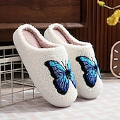 economico Pantofole da casa-calde pantofole invernali in cotone per donna peluche da interno farfalla arcobaleno design comfort per la casa