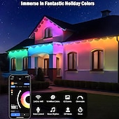 economico Luci intelligenti-Luci Eave RGBIC Waterproof Smart LED Tuya WiFi Luci Stringa Esterne Permanente Disponibili in 10M 20LEDs 15M 30LEDs 30M 60LEDs e 45M 90LEDs