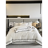 cheap Elite Collection-4PCS Duvet Cover Bedding Set 100% Organic Cotton Soft and Breathable Fabric Includes Duvet Cover and Pillowcases for a Comfortable Sleep