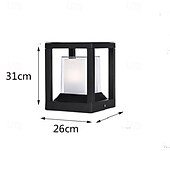 baratos luzes de parede ao ar livre-luz de parede externa led branco quente 26cm quadrado jardim poste luz pilar poste lanterna decoração lâmpada e26/e27 para piscina 110-240v