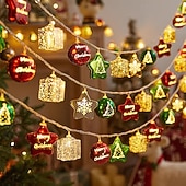 abordables Luces de cadena de vacaciones-Guirnalda de luces LED de Navidad con forma de estrella, 1,5 m, 10 ledes, funciona con pilas, para árbol de Navidad, bolas redondas, para Navidad, Año Nuevo, bodas, fiestas, hogar, ventana, jardín,