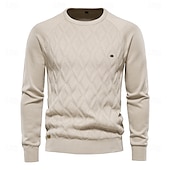 preiswerte Herrenpullover-Argyle Basic Herrenpullover einfarbig Oansatz Langarm Strickpullover Herren Wintermode neue warme Pullover für Männer
