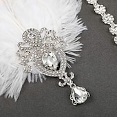 economico Accessori per capelli da donna-Cerchietto con piume nere e strass Gatsby anni &#039;20 per donna: accessorio vintage in stile flapper per feste in maschera, matrimoni ed eventi a tema retrò