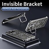 cheap iPhone Cases-Phone Case For iPhone 16 iPhone 16 Pro iPhone 16 Pro Max iPhone 15 iPhone 15 Pro Max iPhone 14 Pro Max iPhone 13 Pro Max Back Cover with Stand Holder Shockproof Retro Aluminum Alloy