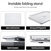 abordables Sacs, sacs à dos pour PC portables-Étui de protection rigide en polycarbonate de couleur unie avec support pliable pour ordinateur portable MacBook Pro 13 avec M1/M2/Touch ID (A2338/A2289/A2251/A2159/A1706/A1708/A1989)
