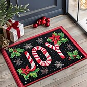 preiswerte Weihnachtsteppiche und -matten-Weihnachtsdekorationen Fußmatte Zuckerstange Pointessia Küchenmatte Bodenmatte rutschfester Flächenteppich Ölfester Teppich Indoor Outdoor Matte Schlafzimmerdeko Badezimmermatte Eingangsteppich