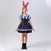 baratos Fantasias para meninas-Judy Hopps Vestidos Traje Cosplay Fantasias Cosplay filme for Para Meninas Crianças Baile de Máscaras Festa / Noite