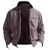 economico Giubbotti e cappotti da uomo-Per uomo Giacca Leggera Giacca Estiva Giacca utility Giacca Cargo Vacanza Quotidiano Resistente all&#039;usura Tasca Primavera &amp; Autunno Semplice Moda Classico Bavero Regolare Rosa Verde Cachi Grigio