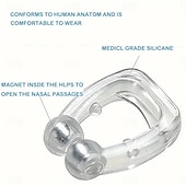 billige Personlig beskyttelse-4 stk silikon magnetisk anti snorke stop snorking neseklemme sovebrett sovehjelp