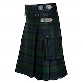 economico Gotici-Punk &amp; Gotico Medievale Abito di Natale Scozzese Costume Per uomo Casual Quotidiano Adulti Gonna