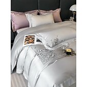 economico Collezione d&#039;elite-Set copripiumino da 4 pezzi, 100% cotone biologico, tessuto morbido e traspirante, include copripiumino e federe per un sonno confortevole.