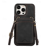 baratos Capas para iPhone-telefone Capinha Para iPhone 16 Pro Max Plus iPhone 15 Pro Max Plus iPhone 14 13 12 11 Pro Max Plus Mini SE Capa traseira Com Suporte Magnética com cordão Retro TPU Couro PU