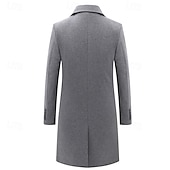 preiswerte Herren-Blazer &amp; -Anzüge-Herren Wintermantel Wollmantel Mantel Outdoor Freizeitskleidung Herbst Winter Polyester warm Oberbekleidung Bekleidung Modisch Strassenmode Glatt Tasche Kargen Doppelreihiger Verschluss