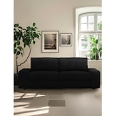 baratos Cobertura de Sofa-Capa de Sofá em Linho Sólido 2 Lugares 3 Lugares Com Estofamento de Algodão e Linho