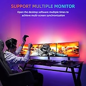 お買い得  スマートライト-スマート モニター バックライト ストリップ、RGBIC アドレス指定可能なドリーム カラー LED ストリップ ライトは、コンピューターとテレビの画面表示と同期します。カラフルな e スポーツ アンビエント照明、ゲーム体験を向上させる 30 個の LED ビーズ/メートル