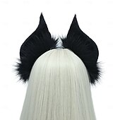 abordables Accessoires de coiffure-oreilles de chat chauve-souris en fausse fourrure bandeaux mignon déguisement d&#039;halloween cosplay costume fait à la main animal oreilles en fourrure cerceau de cheveux femmes