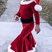 2 Stück kinderkleidung Mädchen Weihnachten Farbblock Weihnachtssets einstellen Langarm Modisch Leistung 4 Jahre + Herbst Rote Grün preiswerte Weihnachtssets für Kinder-2 Stück kinderkleidung Mädchen Weihnachten Farbblock Weihnachtssets einstellen Langarm Modisch Leistung 4 Jahre + Herbst Rote Grün